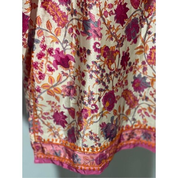 Gretchen Scott boho floral Embroidered tunic top 3/4 sleeve S - Picture 4 of 8